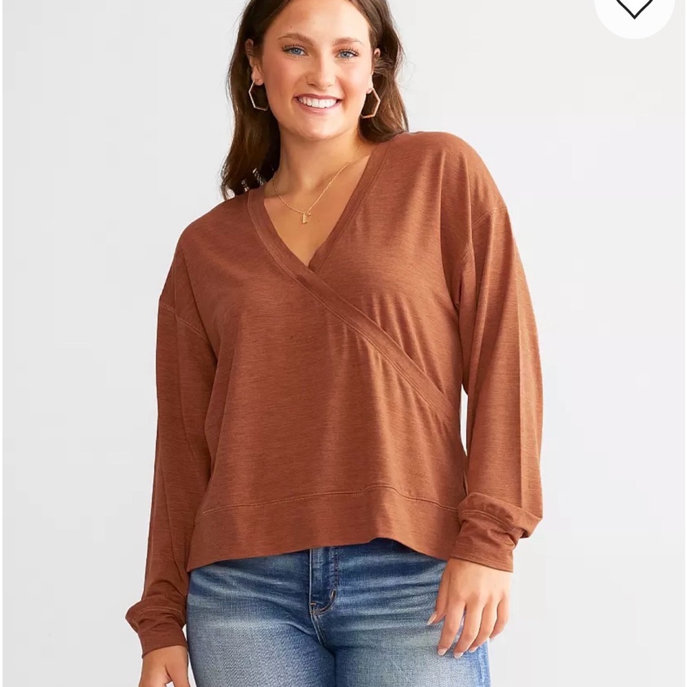 Z Supply Surplice Front/Back Reversible Long Sleeve Top